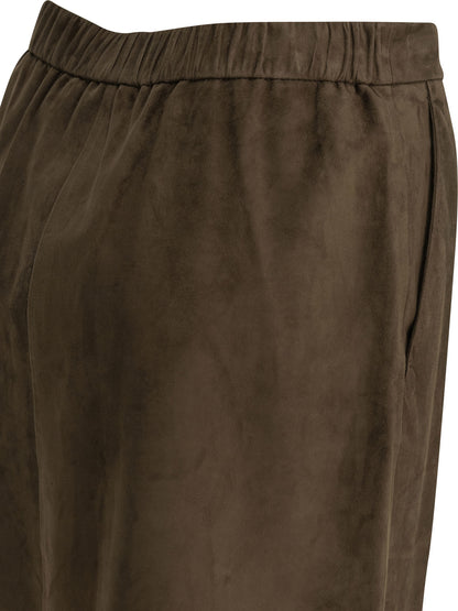 Max Mara Studio Suede leather midi skirt - Brown