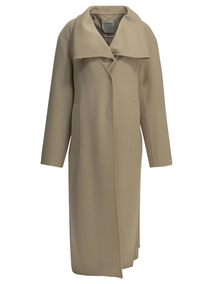 Max Mara Sportmax Long virgin wool coat - Beige