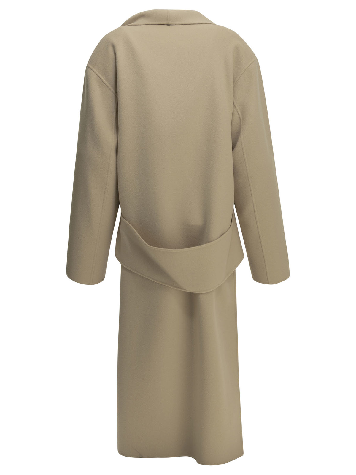 Max Mara Sportmax Long virgin wool coat - Beige