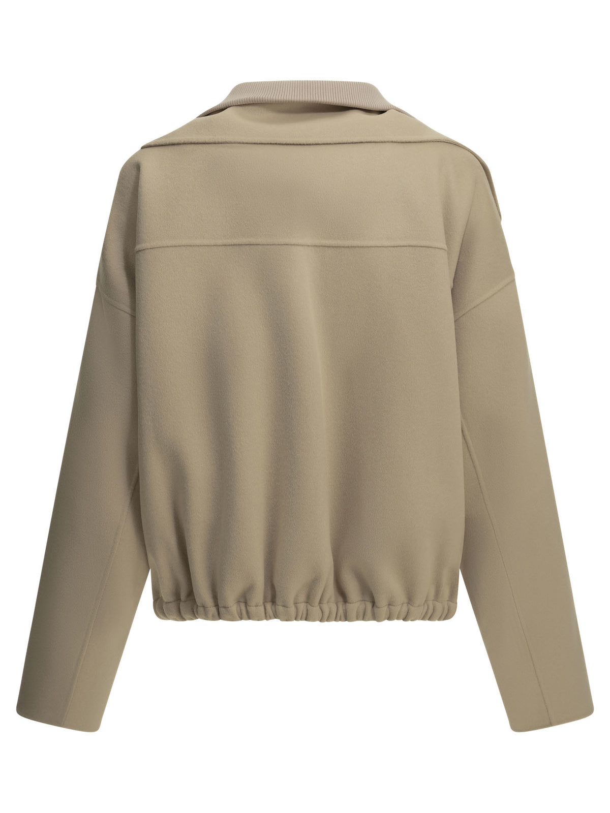 Max Mara Sportmax Virgin Wool Bomber Jacket - Beige