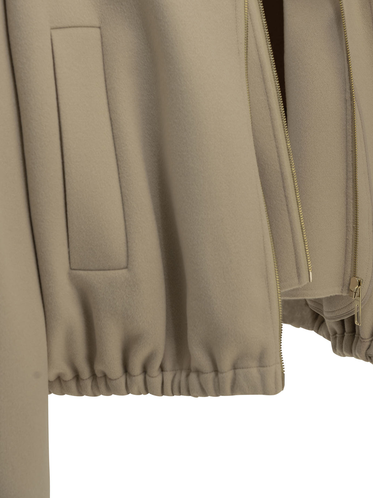 Max Mara Sportmax Virgin Wool Bomber Jacket - Beige