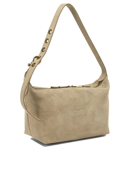 Miu Miu Small shoulder bag with logo - Beige
