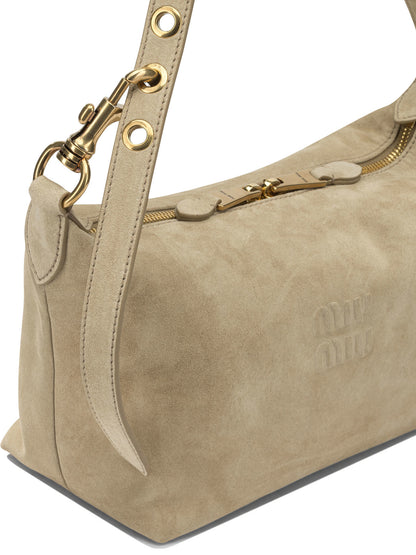 Miu Miu Small shoulder bag with logo - Beige