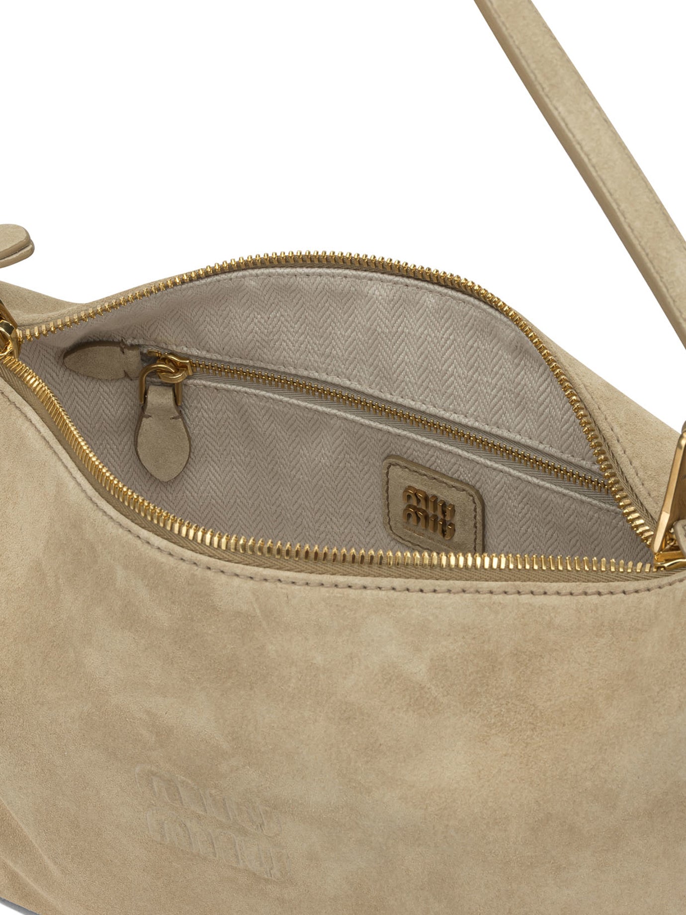 Miu Miu Small shoulder bag with logo - Beige