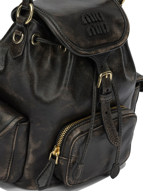 Miu Miu Leather backpack - Black