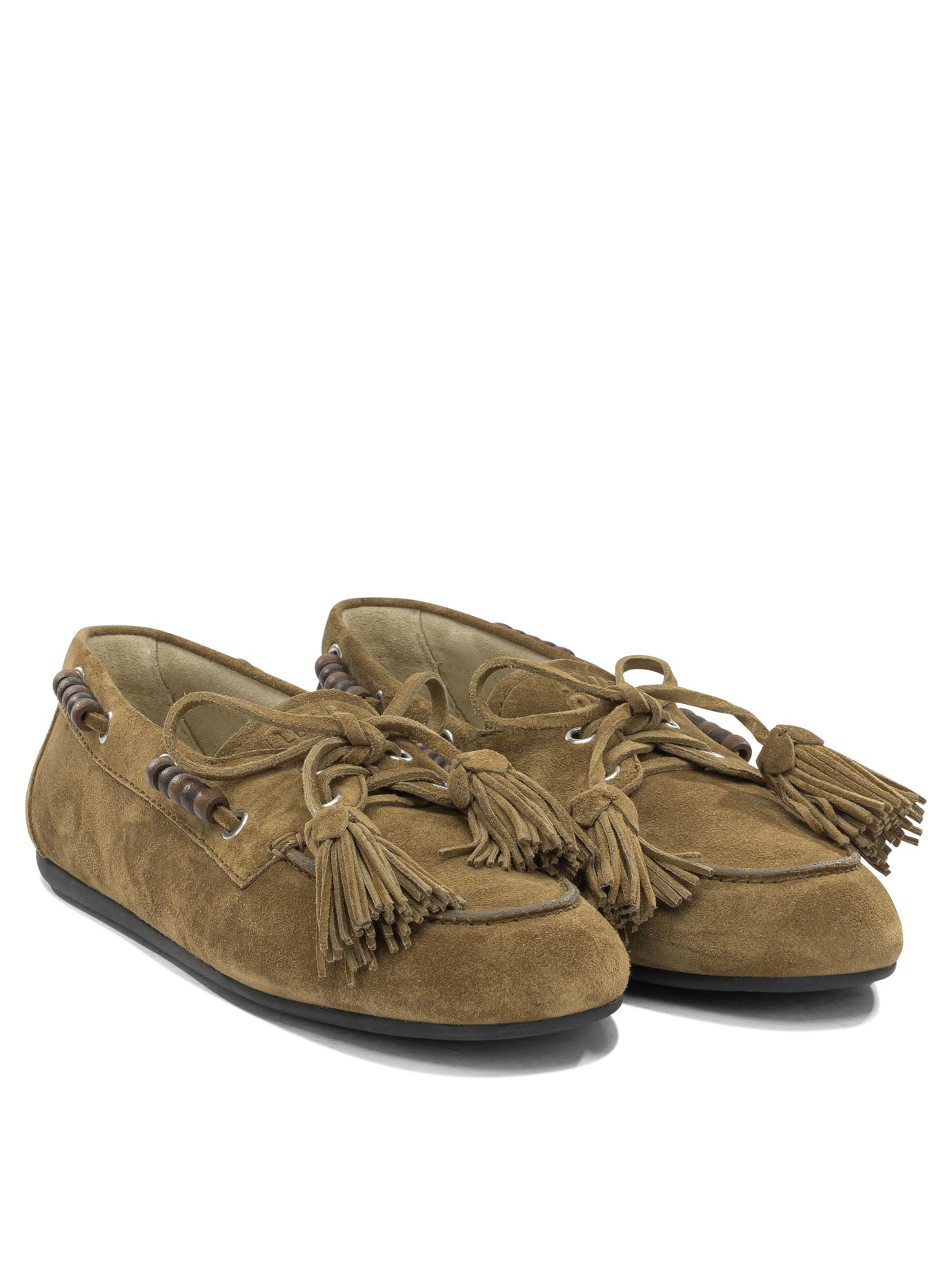 Miu Miu "Deck" lace-up loafers - Brown