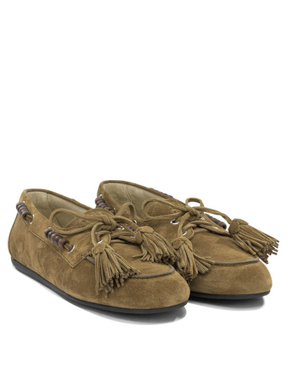 Miu Miu "Deck" lace-up loafers - Brown