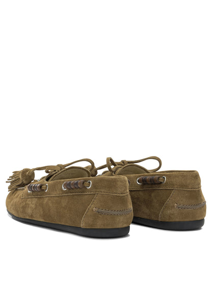 Miu Miu "Deck" lace-up loafers - Brown
