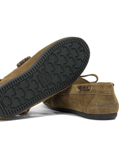 Miu Miu "Deck" lace-up loafers - Brown