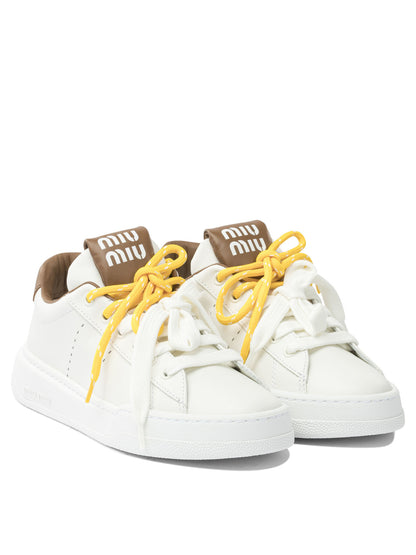 Miu Miu Low top leather sneakers - White