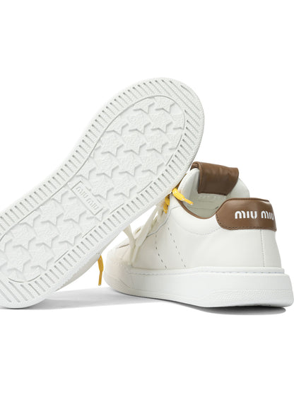 Miu Miu Low top leather sneakers - White