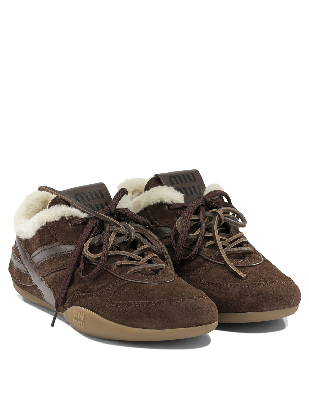 Miu Miu "Gymnasium" Low-Top Sneakers - Brown