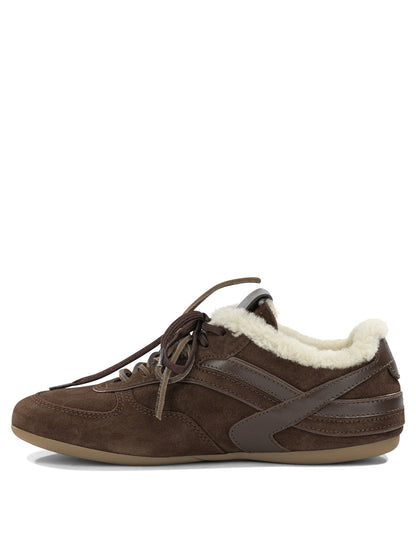 Miu Miu "Gymnasium" Low-Top Sneakers - Brown