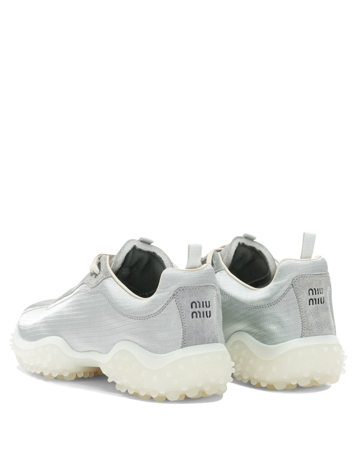 Miu Miu "Bubble" Low-Top Sneakers - Silver