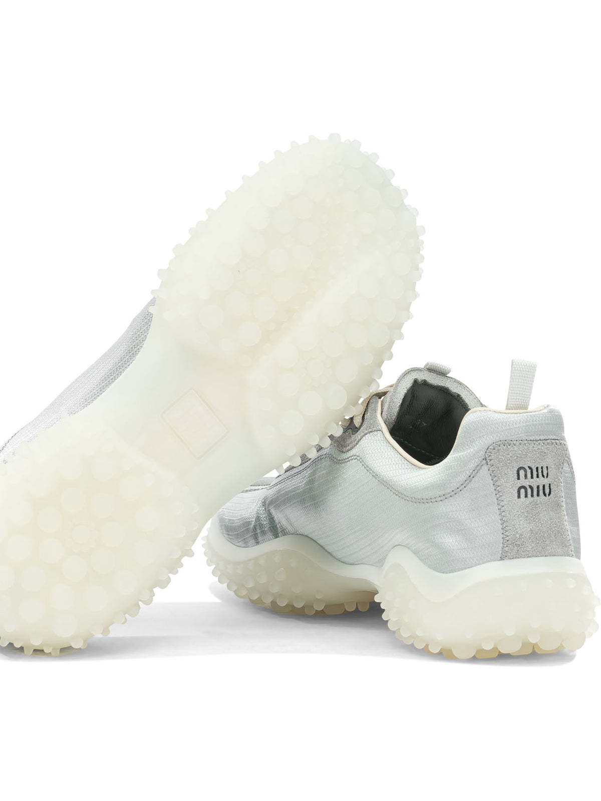 Miu Miu "Bubble" Low-Top Sneakers - Silver