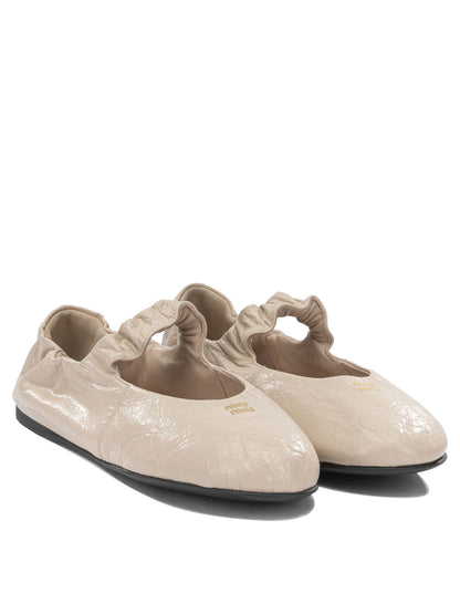 Miu Miu "Ruches" Classic Ballet Flats - Pink