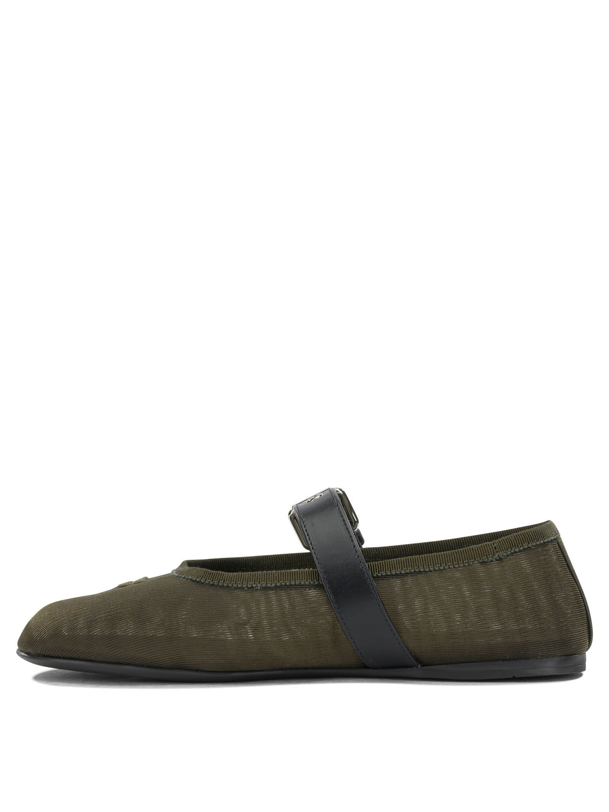 Miu Miu Mary Jane Mesh Ballet Flats - Green