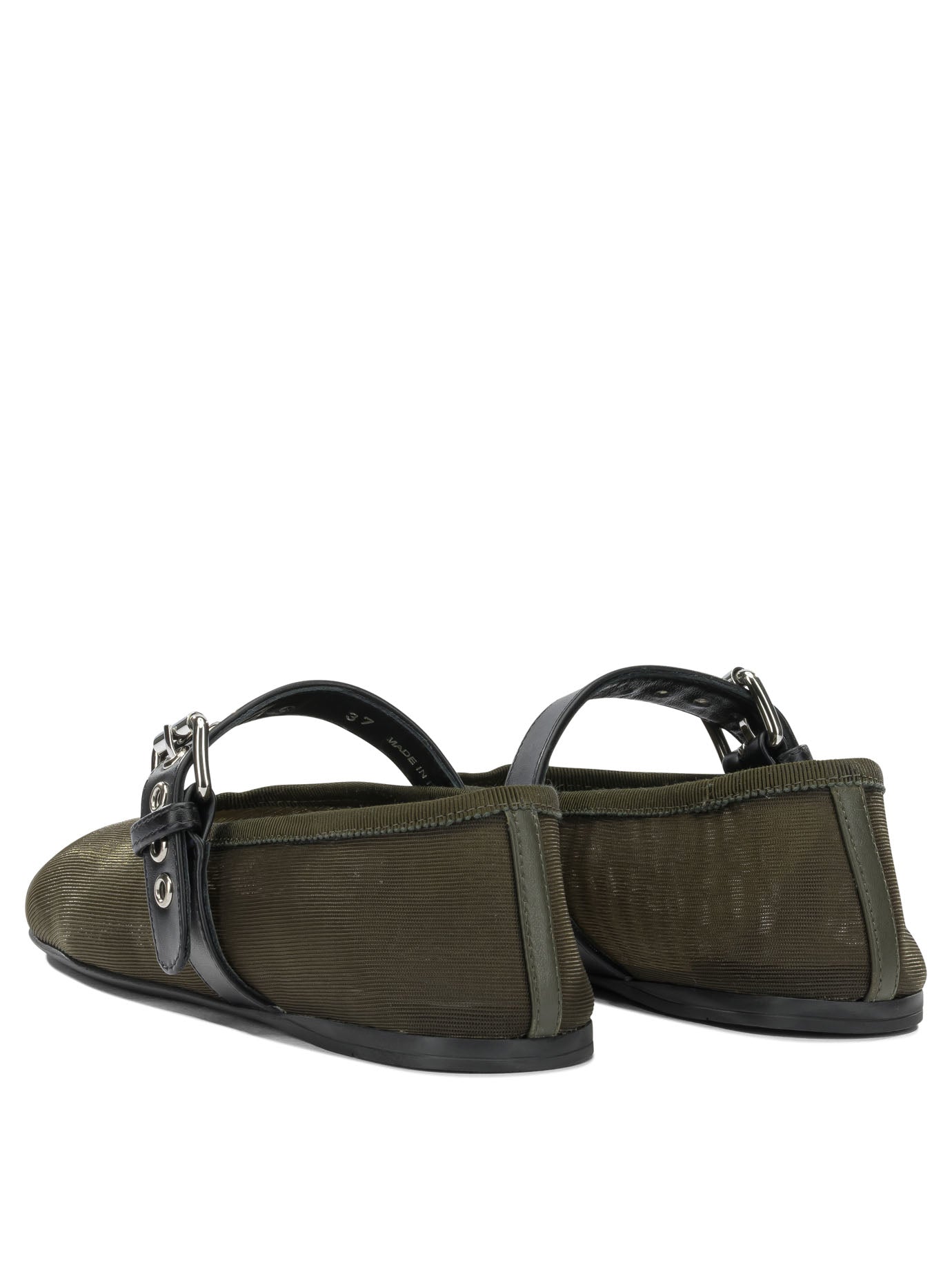 Miu Miu Mary Jane Mesh Ballet Flats - Green