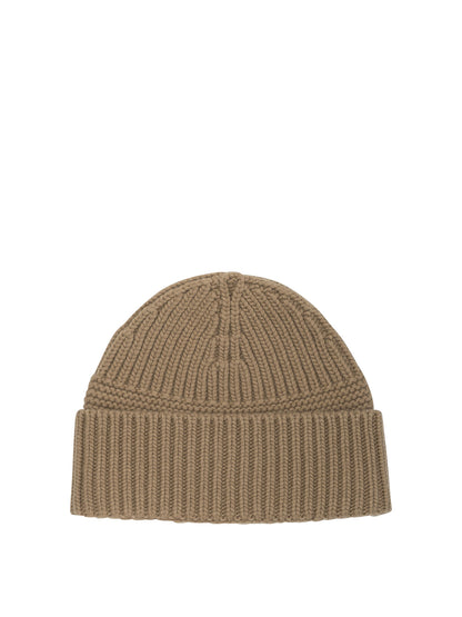 Miu Miu Wool and cashmere beanie with logo - Brown