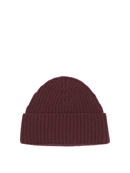 Miu Miu Wool and cashmere beanie with logo - Burgundy