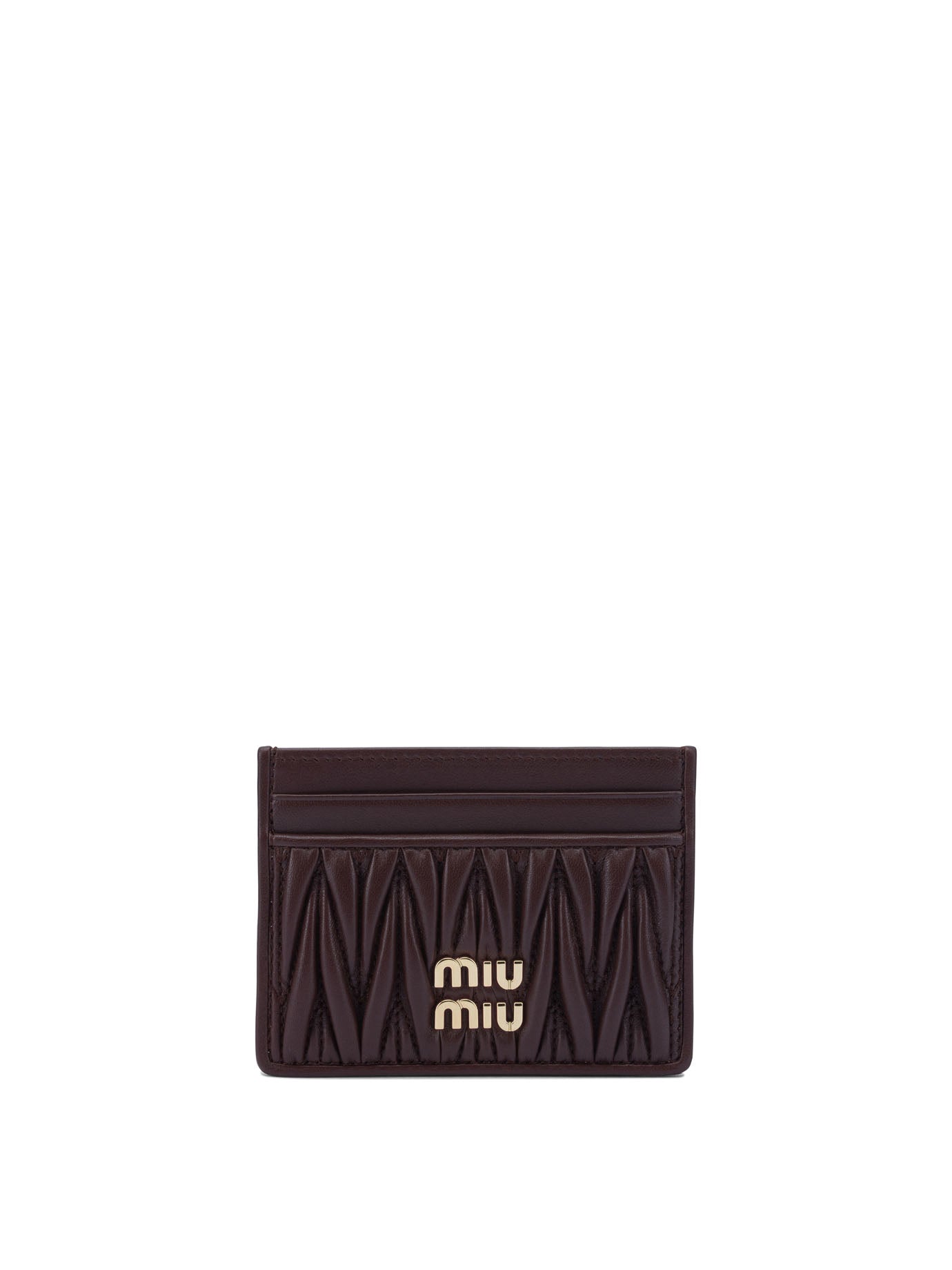 Miu Miu Matelassé nappa leather card holders - Bordeaux
