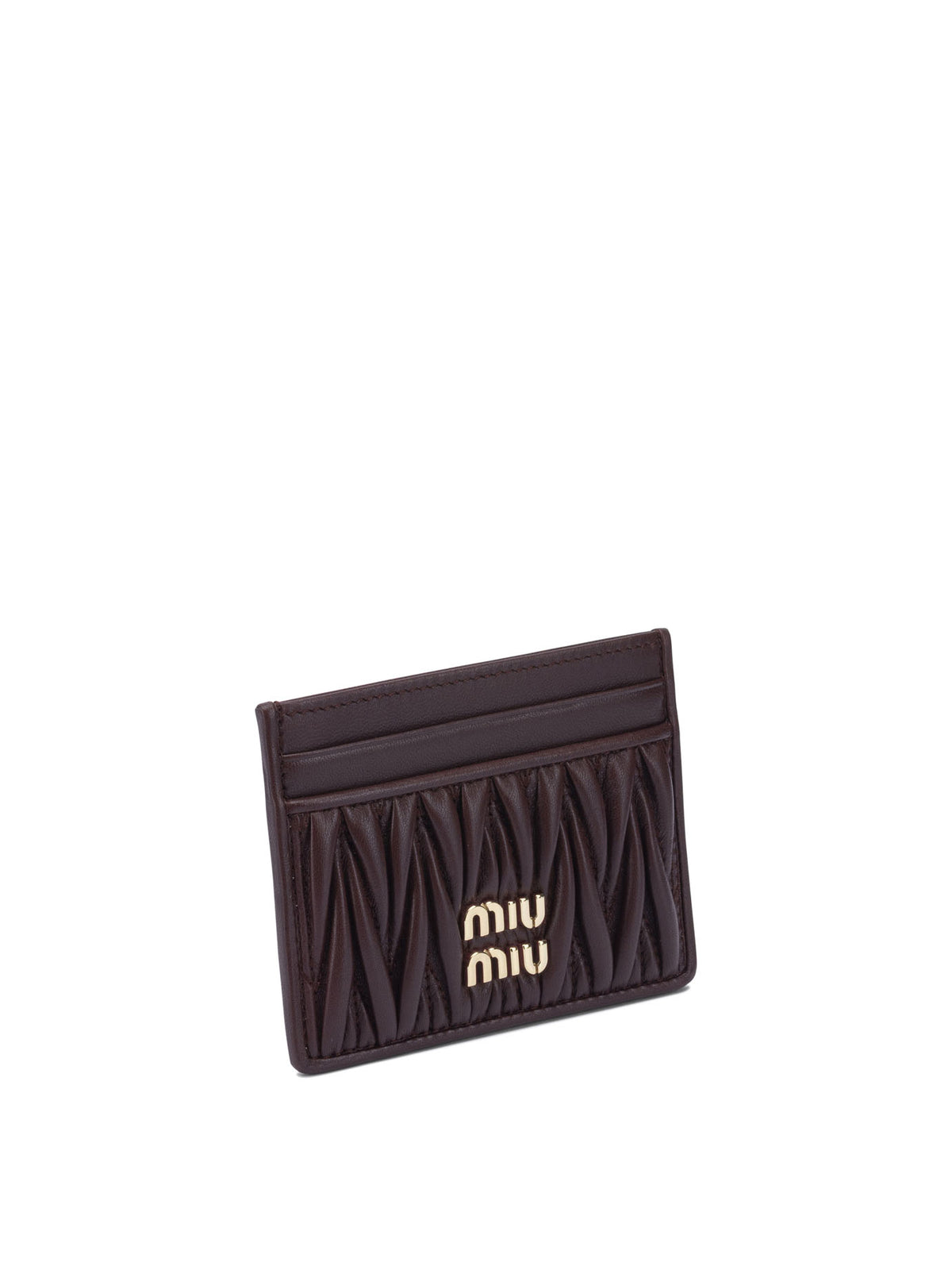 Miu Miu Matelassé nappa leather card holders - Bordeaux