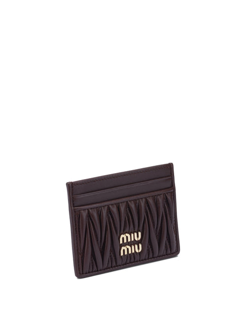 Miu Miu Matelassé nappa leather card holders - Bordeaux