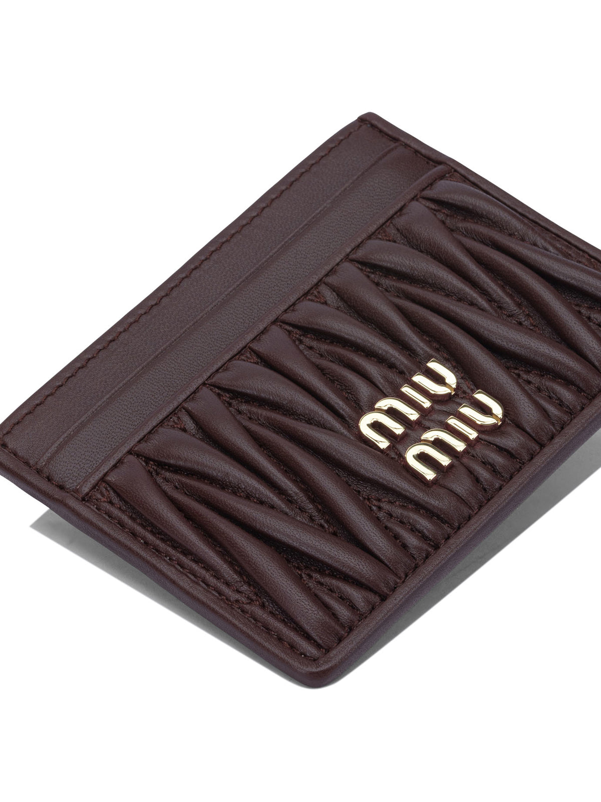 Miu Miu Matelassé nappa leather card holders - Bordeaux