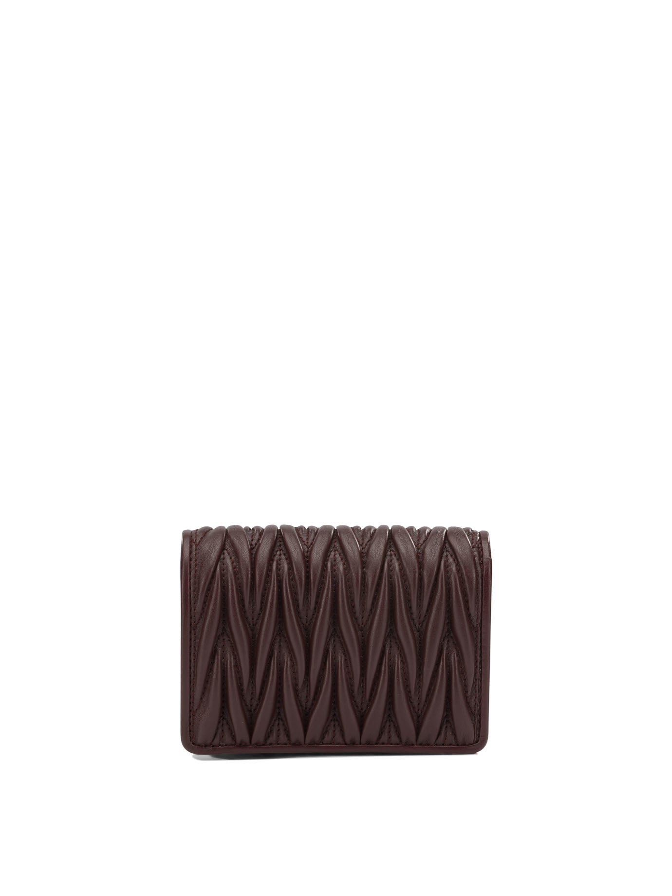 Miu Miu Quilted Nappa Leather Wallet - Bordeaux