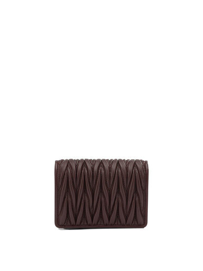 Miu Miu Quilted Nappa Leather Wallet - Bordeaux