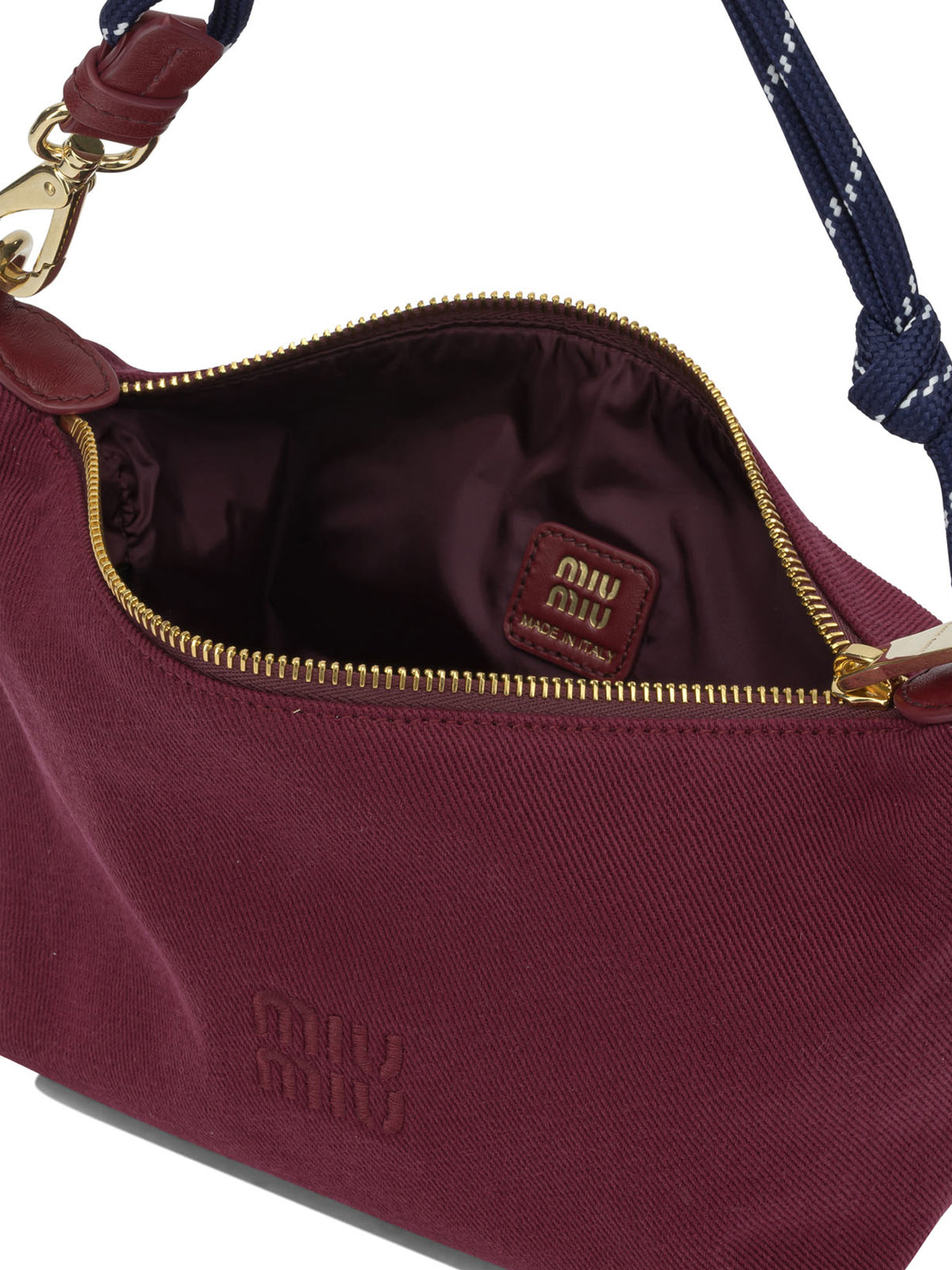 Miu Miu Small logo shoulder bag - Bordeaux