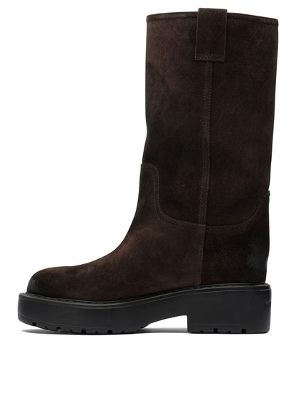 Miu Miu Suede pull-on boots - Brown
