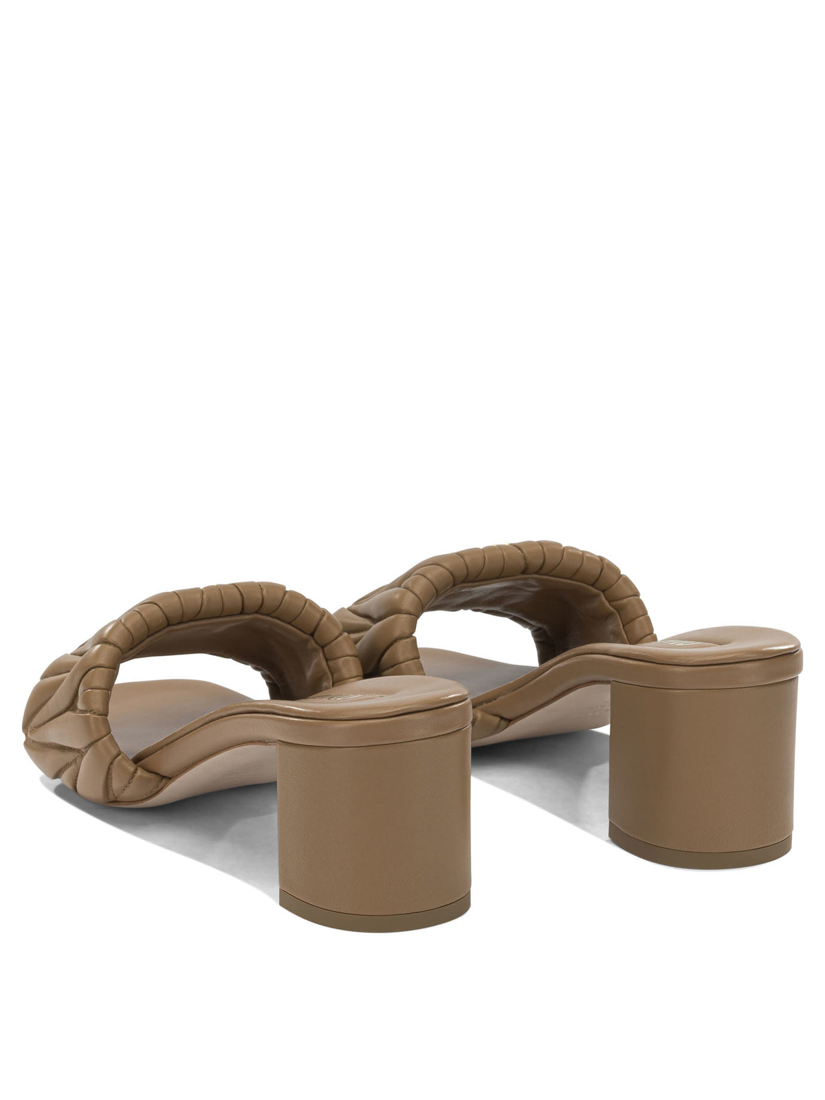 Miu Miu Matelassé leather heeled sandals - Brown