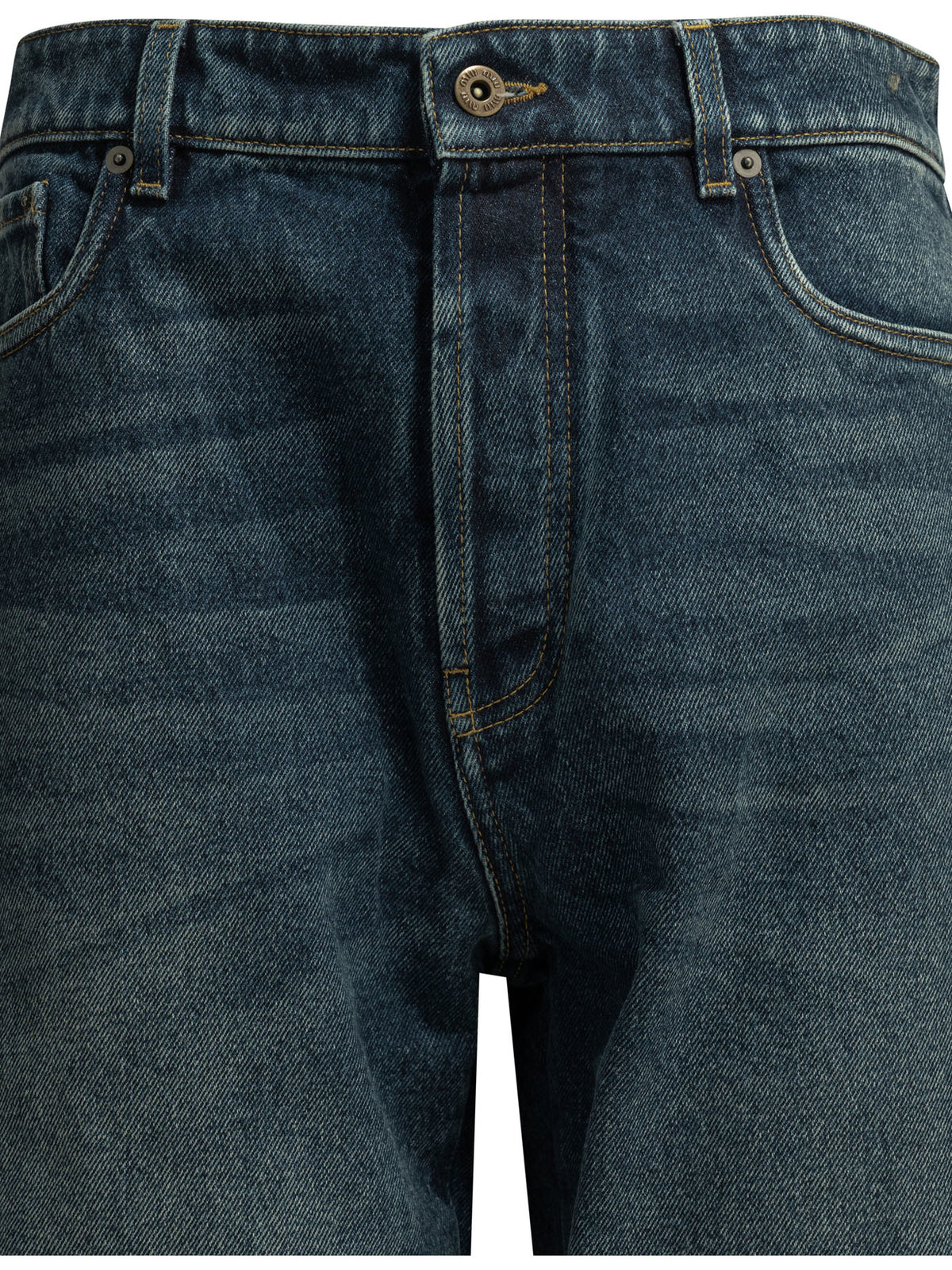 Miu Miu Straight-leg jeans with reverse logo - Blue