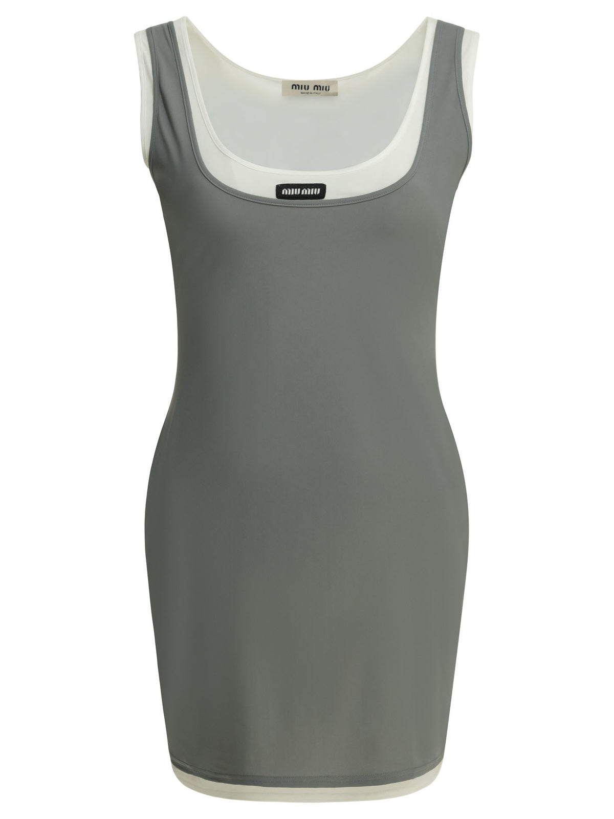 Miu Miu Stretch jersey short dress - Grey