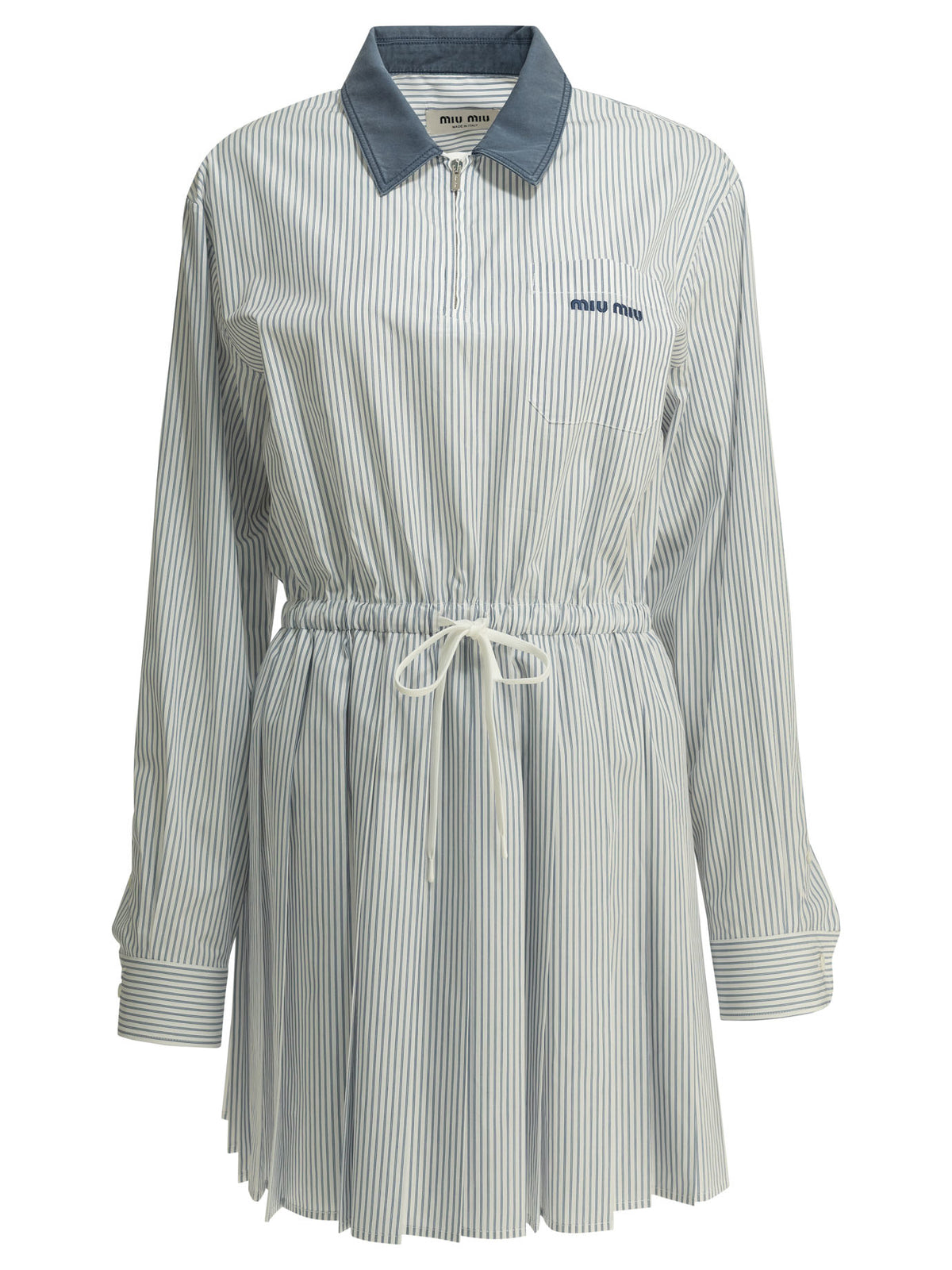 Miu Miu Chemisier dress with logo - Blue