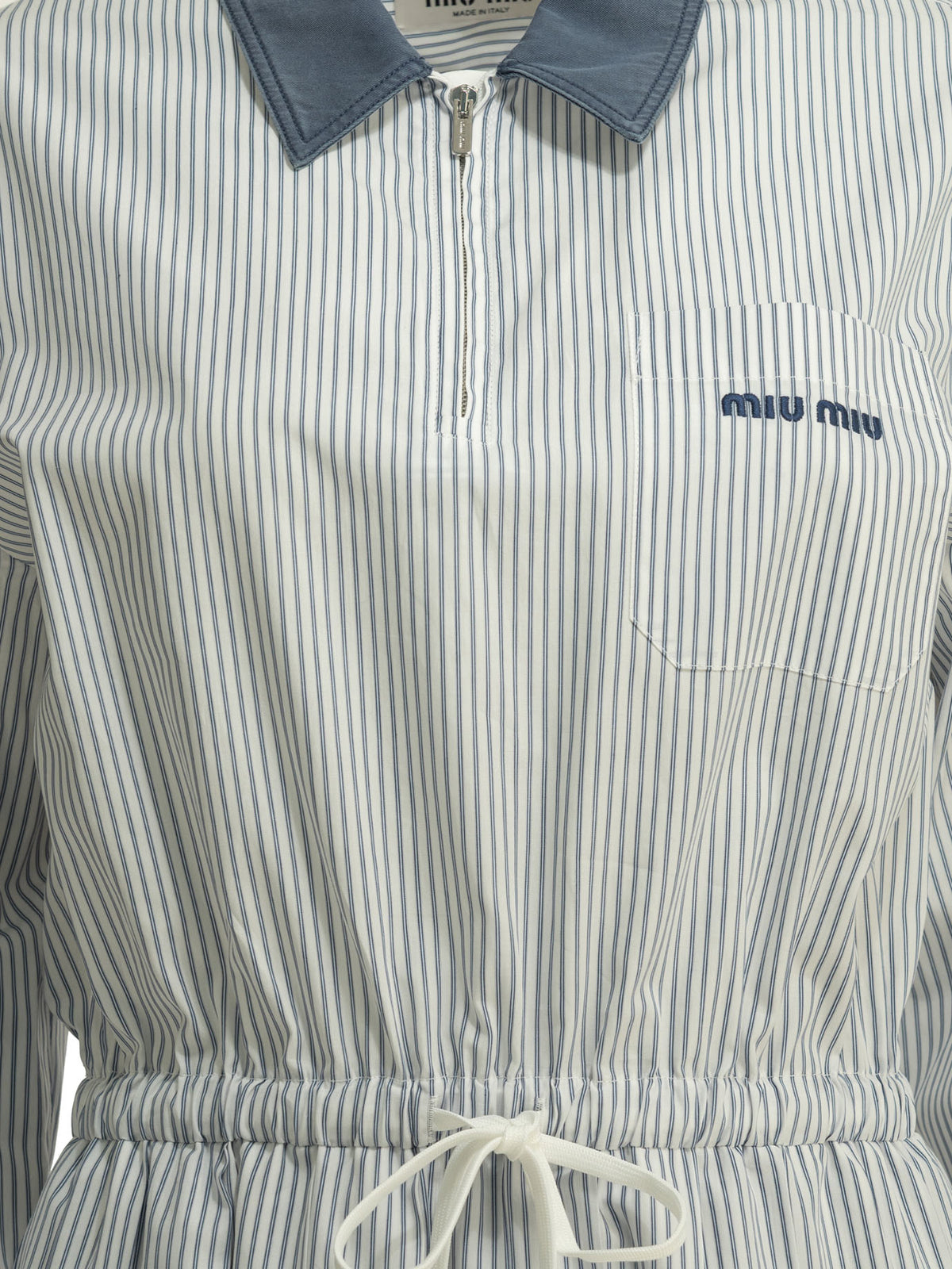 Miu Miu Chemisier dress with logo - Blue