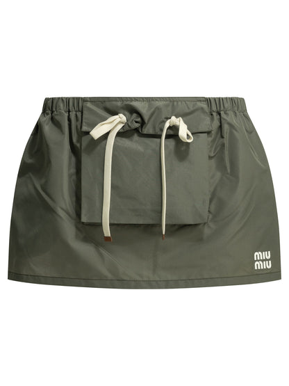 Miu Miu Cargo miniskirt with logo - Green