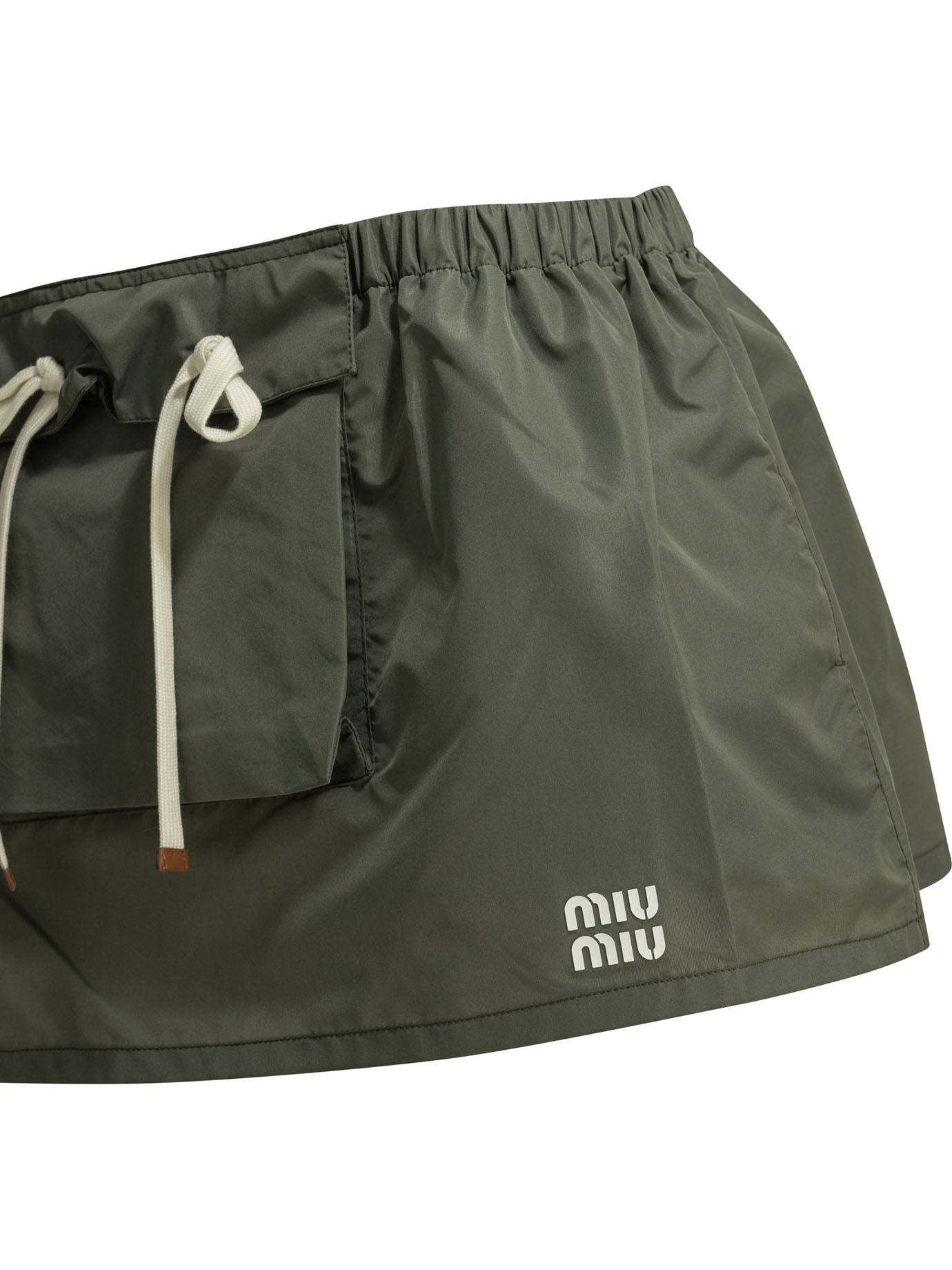 Miu Miu Cargo miniskirt with logo - Green