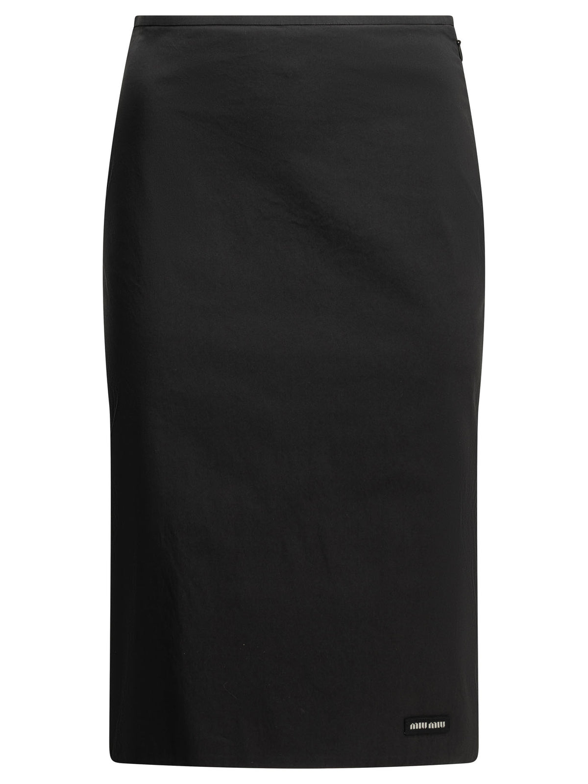 Miu Miu Stretch midi skirt with logo - Black