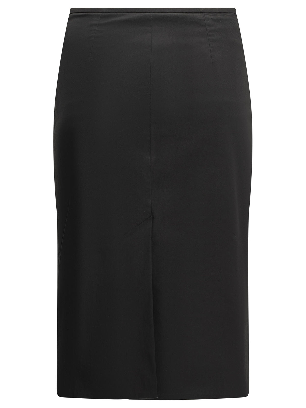 Miu Miu Stretch midi skirt with logo - Black