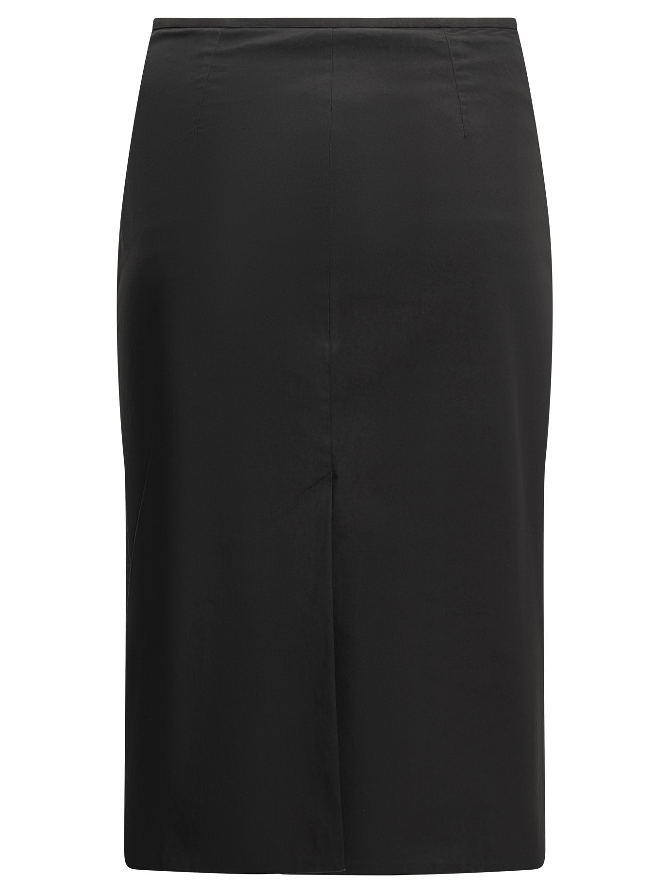 Miu Miu Stretch midi skirt with logo - Black