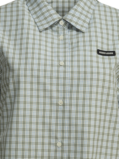 Miu Miu Casual check shirt - Green