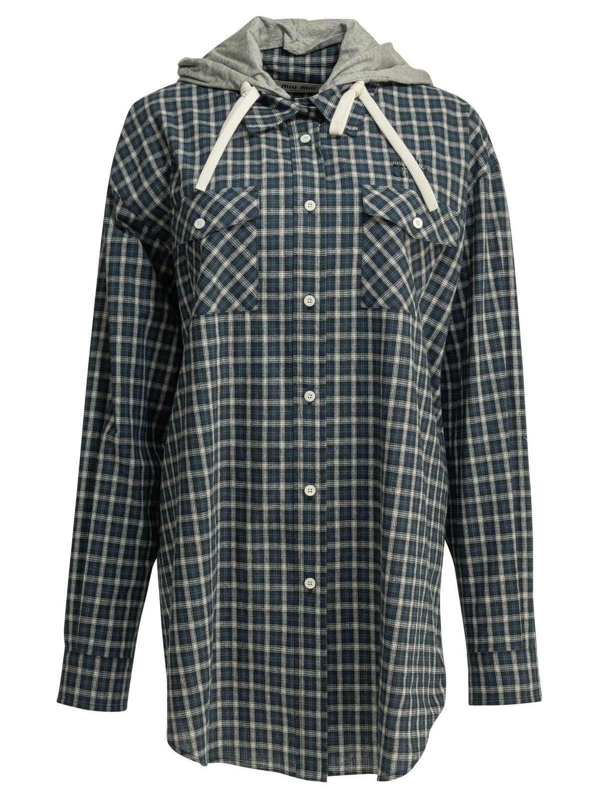 Miu Miu Casual hooded shirt - Blue