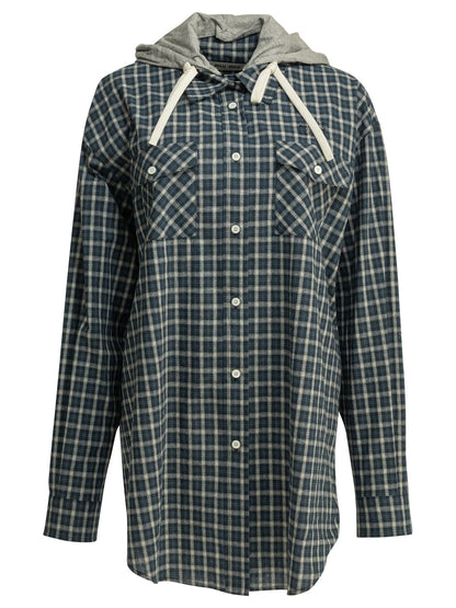 Miu Miu Casual hooded shirt - Blue