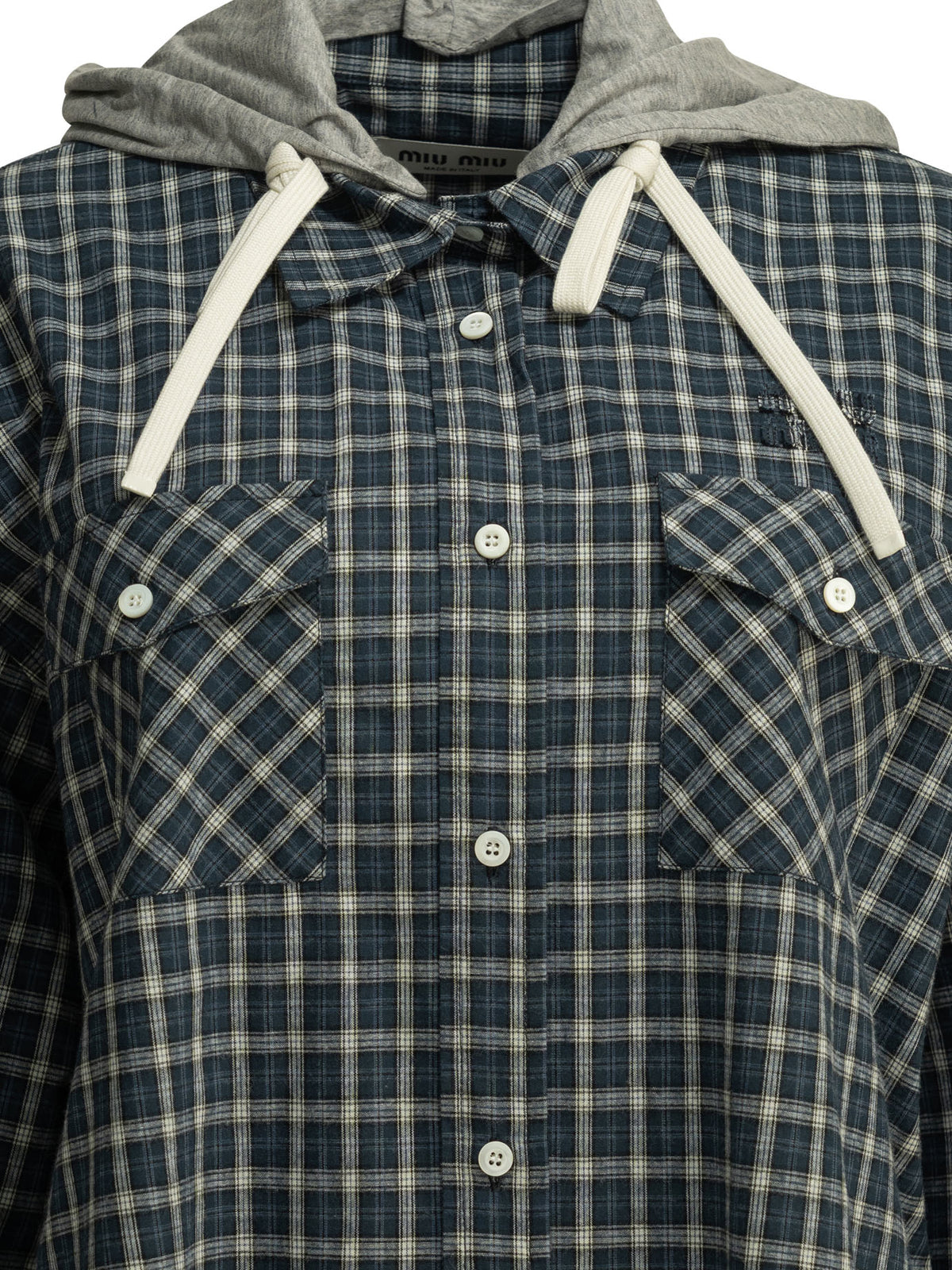 Miu Miu Casual hooded shirt - Blue
