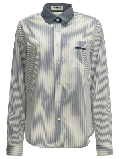 Miu Miu Casual shirt with logo - Blue