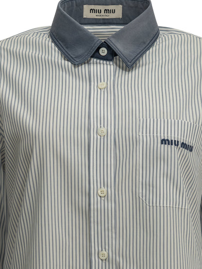Miu Miu Casual shirt with logo - Blue