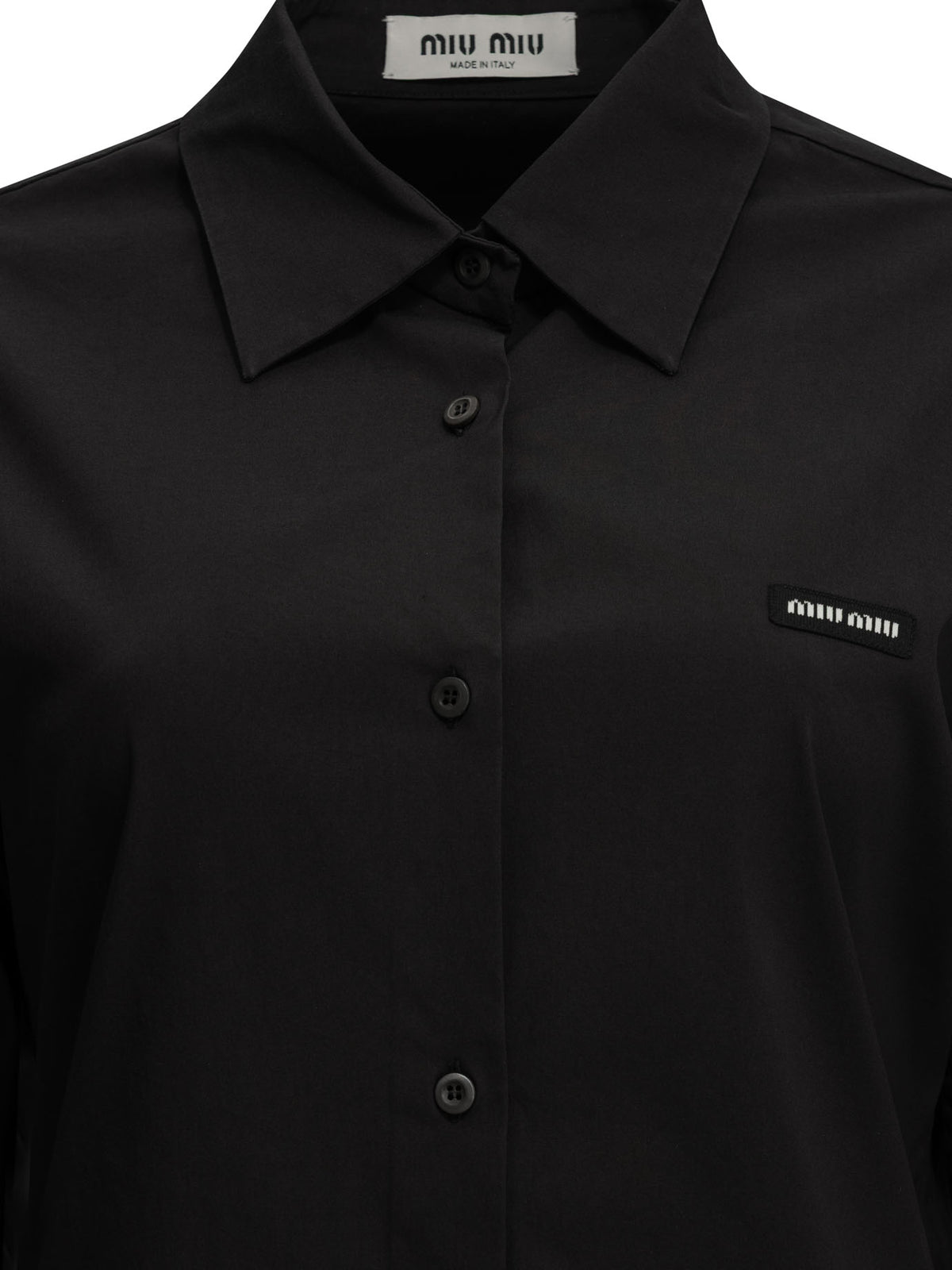 Miu Miu Casual stretch shirt with logo - Black