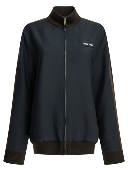 Miu Miu Bomber jacket in kid mohair - Blue